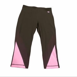 Fila Black & Lavender Yoga Pants Sz L Drawstring